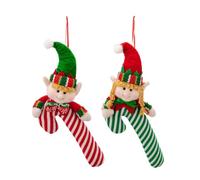 Christmas Tree Pendant Artificial Candy Cane Elf Doll Shaped Hanging Adornment
