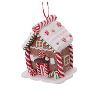 Christmas Tree Pendant Christmas Hangings Home Decoration Gingerbread House Decor Topper Xmas Village Hanging Decoration Village House Ornament Resin Ceramics Stick
