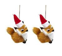 Christmas Tree Pendant Christmas Plush Imitation Small Foxes Pendant Handicrafts Small Foxes Decorations Xmas Hanging Decorations Holiday Decor Xmas Tree Decor