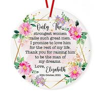 Christmas Tree Pendant Mother Of The Groom Thank You From The Bride Ceramic Christmas Ornaments Xmas Tree Hanging Ornaments With Lanyard For Home Party Family