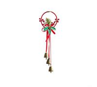 Christmas Tree Pendant Set With Antique Bells And Star Bow, 3 Hanging Ornaments For Doors And Cars