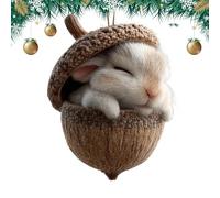 Christmas Tree Pendants - Flat Keepsake for Winter Holidays - Acrylic Animal Theme Pendant for Christmas, Shoulder Bag, Tote Bag, Backpack, Fireplace, Door, Bedroom, Balcony, Garden