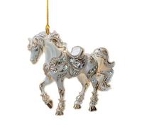 Christmas Tree Pendants, Hanging Horse Ornaments for Christmas Tree Decorations Ornament, Xmas Hanging-Decorations, Glitter Horse Xmas Ornaments Party Decor Gifts White One Size