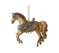 Christmas Tree Pendants, Hanging Horse Ornaments for Christmas Tree Decorations Ornament, Xmas Hanging-Decorations, Glitter Horse Xmas Ornaments Party Decor Gifts Brown One Size