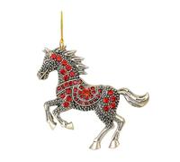 Christmas Tree Pendants, Hanging Horse Ornaments for Christmas Tree Decorations Ornament, Xmas Hanging-Decorations, Glitter Horse Xmas Ornaments Party Decor Gifts Red One Size