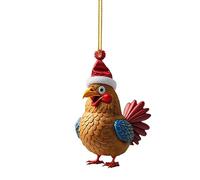 Christmas Tree Pendants Sale Clearance Cute Rooster Car Pendant Holiday Hanging Ornament Couple Styles Xmas Decoration Bauble Xmas Decor Ornaments Party Decor Gifts