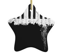 Christmas tree Piano Print star shaped ceramic Ornaments,Holiday Creative Home Decoration