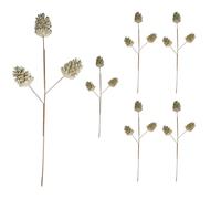 Shatchi 58Cm Glitter Pine Cone Christmas Picks - Champagne, Pack Of 6