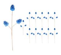 Shatchi 58Cm Glitter Pine Cone Christmas Picks - Dark Blue, Pack Of 12