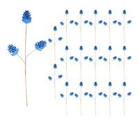 Shatchi 58Cm Glitter Pine Cone Christmas Picks - Dark Blue, Pack Of 18
