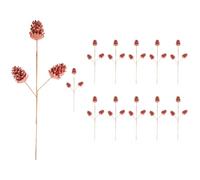 Shatchi 58Cm Glitter Pine Cone Christmas Picks - Rose Gold, Pack Of 12