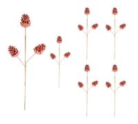 Shatchi 58Cm Glitter Pine Cone Christmas Picks - Rose Gold, Pack Of 6