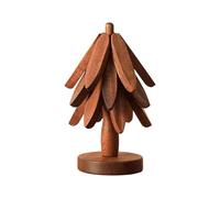 Christmas Tree Placemat - Solid Pine Coaster Set | Thermal and Foldable Protector for Hot Dishes | Table Decoration with Care of Surfaces and