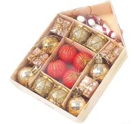 Christmas Tree Plastic Hanging Ball Ornaments Set, Modern Minimalist Style Decorations for Holiday Parties and Seasonal Ambiance (F)