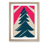 Christmas Tree Pop Art Framed Print | A2 Oak Framed Wall Art | Ready to Hang | Pop Art Christmas Picture | Living Room Bedroom Lounge Office