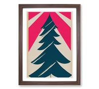 Christmas Tree Pop Art Framed Print | A2 Walnut Framed Wall Art | Ready to Hang | Pop Art Christmas Picture | Living Room Bedroom Lounge Office