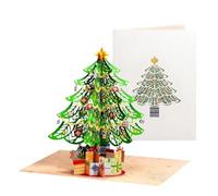Christmas Tree Pop-Up Card - Envelope, Note, Pendant, | 3D Christmas Tree Holiday Cards - for Valentine's Day, Family, Friends and Children