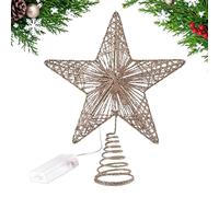 Christmas Tree - Powered By Batteries LED Star Festival Embellishment,Star With LED Lights For Christmas Tree Top | For Home Indoor Party Office Bar New Year Holiday