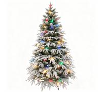 Christmas Tree Pre Lit Xmas LED Lights Green Snow Covered XMAS Home Decor 4FT