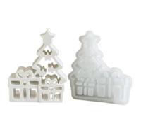 Christmas Tree Present Case Silicone Molds for Chocolate, Candy,Plaster Decorations, Epoxy Resin, Fondant Silicone Molds Chocolate Candy Molds