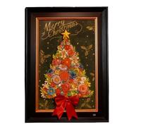 Christmas Tree Puzzle - Safe Floral Precise Decor | Wooden Tree Jigsaw Puzzles - for Friends Adults Kids Lovers Wall Shelf Home Holiday Indoor