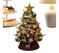Christmas Tree - Realistic Decoration With Ornaments | Tiny Artificial Christmas Tree For Festive Holiday Display | Mini Trees - Home Desktop Office Room Clients Gift