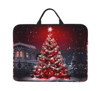 Christmas Tree Red 14 Inch Printed Laptop Sleeve, 600d Oxford-Cloth Shockproof Laptop Case With Thickened Pearl Cotton,Waterproof Portable Laptop Handbag Cover