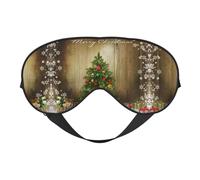 Christmas Tree Red Ornaments Sleep Eye Mask Comfortable Eyes Hade for Sleeping,Light Blocking Sleep Mask with Adjustable Strap