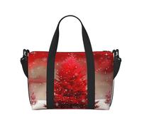 Christmas Tree Red Print Travel Duffel Bag, Lightweight Water-Resistant Weekender Spacious Gym & Travel Bag for Men, Women & Teens