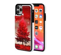 Christmas Tree Red Printed Phone Cases for iPhone 11 Wallet Case 6.1-inch, Magnetic Clasp Flip Leather Shockproof Phone Case Cover with Card Slots Holder
