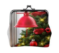 Christmas Tree Red small wallets woman,wallets for women,coin purse for women,small womens wallet,with zipper and kiss lock, Black, One Size, Art Deco
