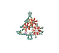 Christmas Tree Rhinestones Brooch Alloy Jewelry Elegant Holiday Party Accessory Secure Clasp Brooch Women Women's Christmas Accessory