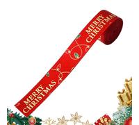 Christmas Tree Ribbon - 2 Metres Reusable Printed Festive Ribbon | Ribbon for Parties Christmas Tree Decorations - for Garland Decoration Entrance Door Wall Party Indoor Living Room