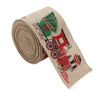 Christmas Tree Ribbon | Holiday Packaging Streamer | Farmhouse Decor Imitation Linen Ribbon, Snowflake Plaid Snowman Vehicle Wired for Handmade Bow Bouquet