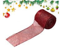 Christmas Tree Ribbon Mesh,Christmas Wired Ribbon for Box Wrapping - Satin Holiday Decor for String Lights Crafts Making Wreaths Garland Staircase Enthusiasts Stylists Home