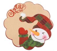 Christmas Tree Round Placemat Festive Dining Table Mat Heat Resistant Non Slip Washable Polyester Decor for Holiday Dinner Party 35cm(C)