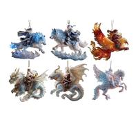 Christmas Tree Santa Ornament - 8x8CM 50g Acrylic 2D Hangable Pendant | Flat Santa Claus Sleigh Decoration | Holiday Display Keepsake For Door Tabletop Mantel Bedroom Balcony Garden Party Scenario