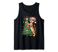 Christmas Tree Savannah Cat Sunglasses Tank Top