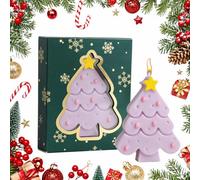 Christmas Tree Scented Candles - Handmade Lavender & Sage | 5A Quality | Decorative Festive Aromatherapy Candle 5-7H Burn Time, Premium Gift Box for Festive Home Decor (Purple (lavender))