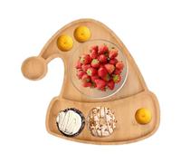 Christmas Tree Serving Tray | Dessert Candy Dish,Multifunctional Smooth Easy to Clean Natural Wood Christmas Tree Platter for Butcher Block Cheese