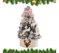 Christmas Tree Set, 45cm Small Home Decor with Pre-lit String Lights & Ornaments, Great for Holiday Party Tables, Apartment Decor, Exchanges