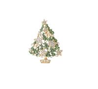 Christmas Tree Shape Brooch Pin Bling Crystal Lucky Star Green Tree Lapel Pin Colorful Rhinestone Tree Corsage for Dress Coat Suit Sweater Funny Festivals New Year Outfits, as picture, Zinc, no