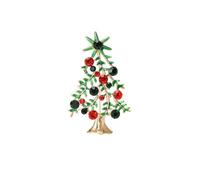 Christmas Tree Shape Brooch Pin Bling Crystal Lucky Star Green Tree Lapel Pin Colorful Rhinestone Tree Corsage for Dress Coat Suit Sweater Funny Festivals New Year Outfits, as picture, Zinc, no