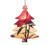 Christmas Tree Shape Christmas Wooden Ornaments - Red rose in the desert Print Festive Holiday Home & Office Decoration for Walls, Windows, Fireplace