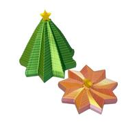 Christmas Tree Shape Fidgets 2x, 10cm Expanded Spiral Octagonal Fidget Star - Enhance Focus And Reduce Stress | 3D Printed Expanded Sensory Star For Kids Adults School Desk Home Travel