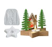 Christmas Tree Shape | Star Non-Stick Craft Accessories | Christmas Tree Candle Holder Holiday Silicone Moulds - For Home Decoration Party Table Decoration Mantle Desk Family Beginners