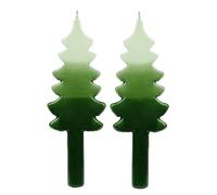 Christmas Tree Shaped Candles | White & Green | Perfect for The Dinner Table or Fireplace | Ideal Xmas Gift - Use as Home Décor, Stocking Filler, | | Unscented | Size 22cm Burn time: 8 Hours 2pack