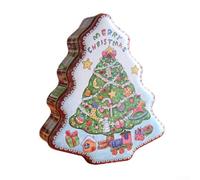 Christmas Tree Shaped For Tin Box for Holiday Seasonal Decor, | Festive Biscuit Container and Xmas Eve Candy Jar, Iron Storage Ornament Supplies for Home Party Table Centerpiece(1)