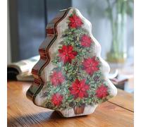 Christmas Tree Shaped for Tin Candy Box for Holiday Decor & Treat Storage - Festive Iron Storage Container, 18 x 15 x 6.5 cm, Child-Friendly Christmas(C)