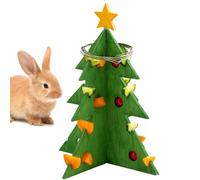 Christmas Tree Shaped Puzzle - Wood,9.72x12.6 Inches, Vegetables Hay Feederf Solid Woods | Durability And Fun,Wooden Enrichment Vegetable Rack, Trees Foraging Puzzles Toy Bring Joy To Your Small
